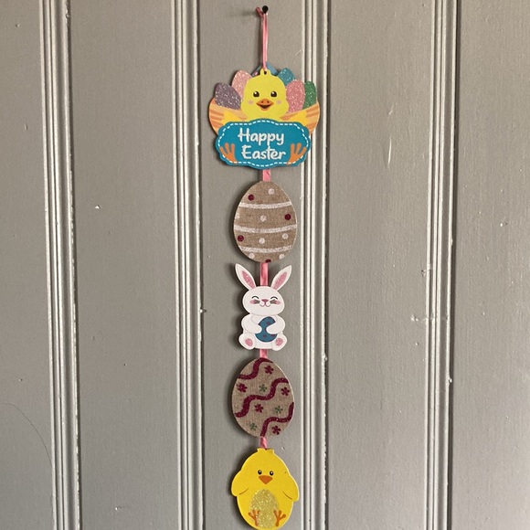 2/$20 NWT Precious Glittered Happy Easter π£ π & Eggs Hanging Decoration Sign - Picture 10 of 12